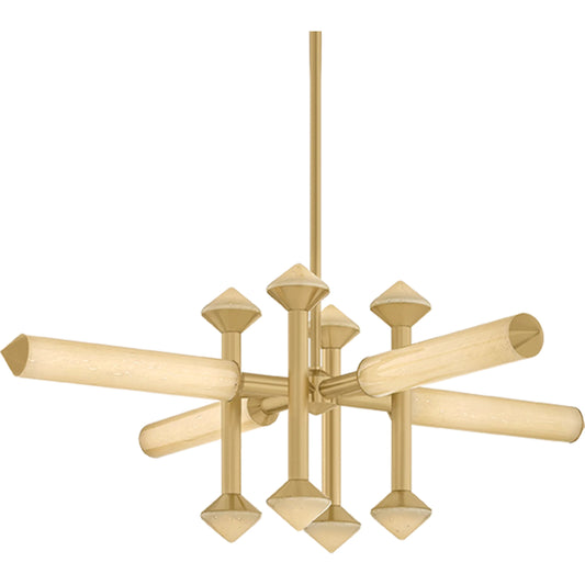 Hydra Chandelier by Corbett in vintage brass. Made from glass in a unique style.