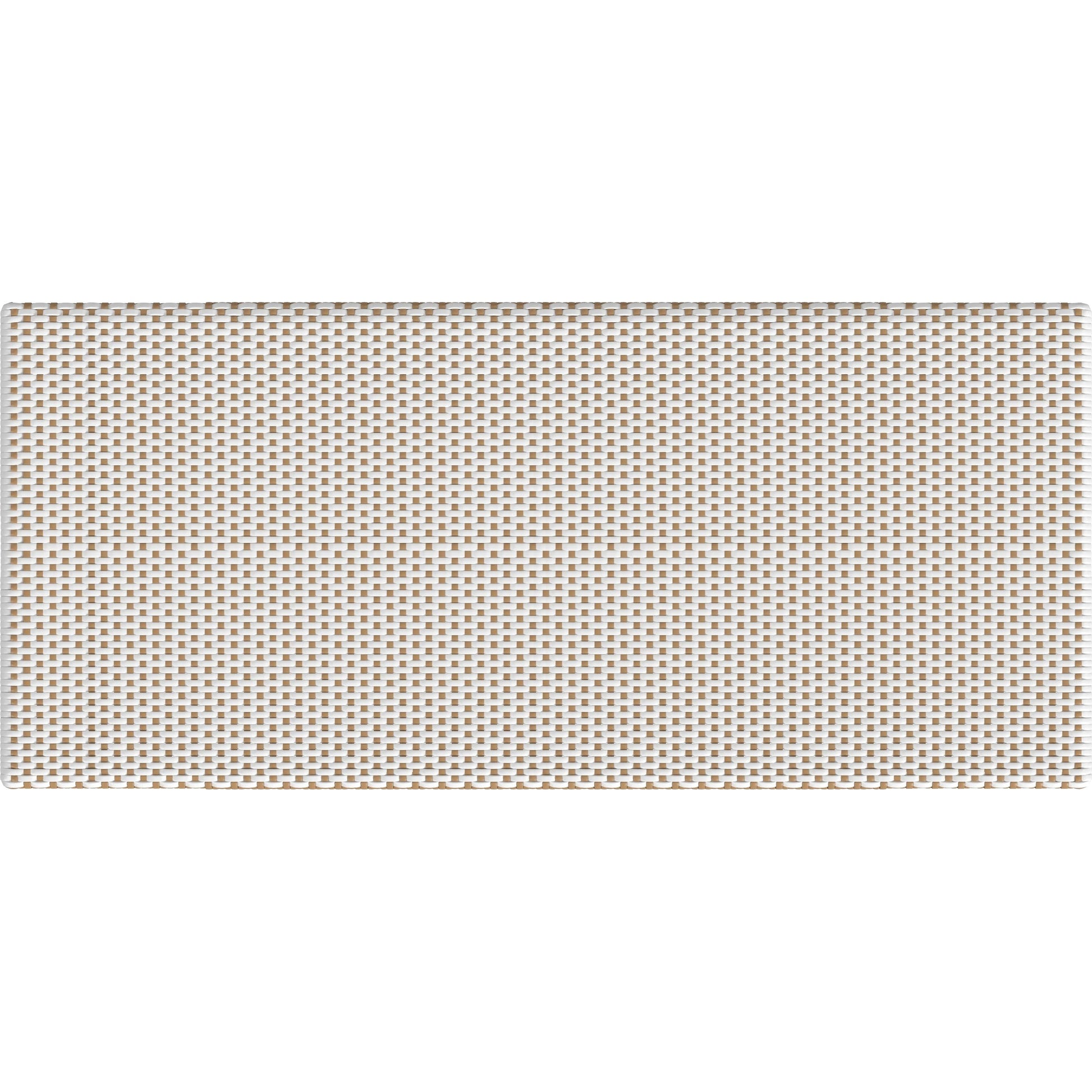 Tobias Outdoor Rattan Rectangular Dining Bench by Butler Specialty Company in black and white. Made from polyethylene rattan weave, metal in a coastal style.