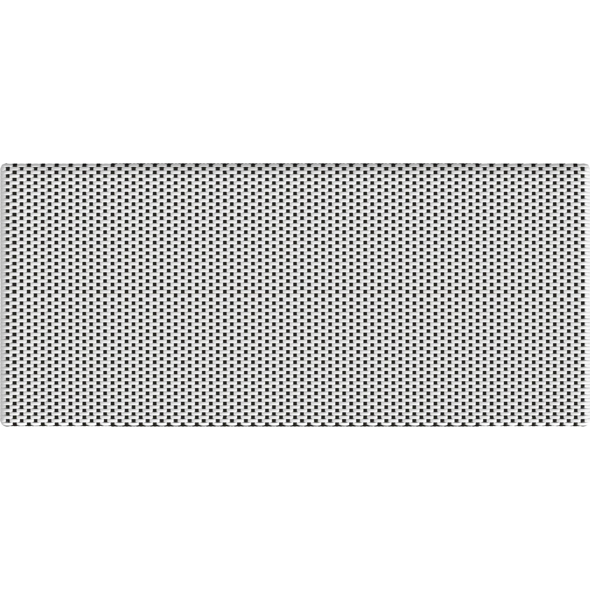 Tobias Outdoor Rattan Rectangular Dining Bench by Butler Specialty Company in black and white. Made from polyethylene rattan weave, metal in a coastal style.