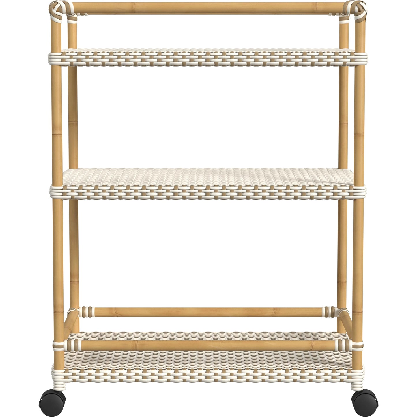 004 SI-2077753 | Additional Silo | Tobias Outdoor Rattan 3-Tier Bar Cart by Butler Specialty Company. Made from polyethylene rattan weave, metal in a coastal style.
