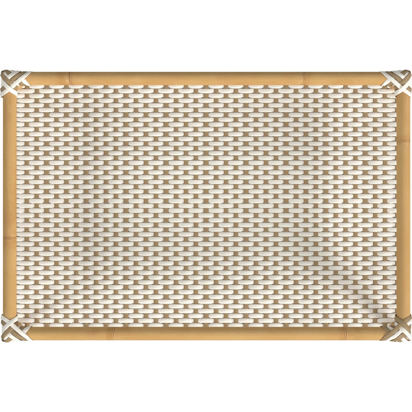 009 SI-2077753 | Closeup | Tobias Outdoor Rattan 3-Tier Bar Cart by Butler Specialty Company. Made from polyethylene rattan weave, metal in a coastal style.