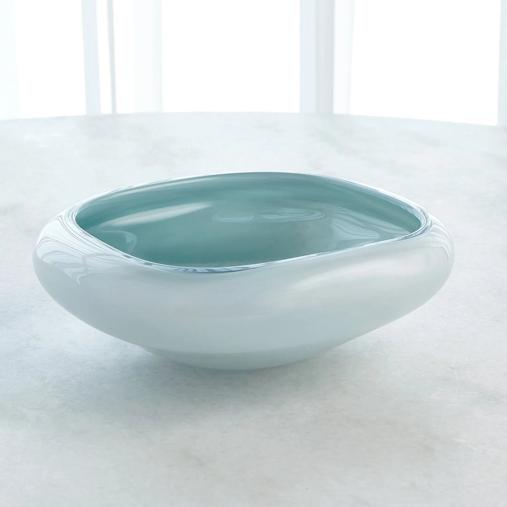 Square Cased Glass Bowl by Global Views in azure. Made from art glass in a eclectic & global style.