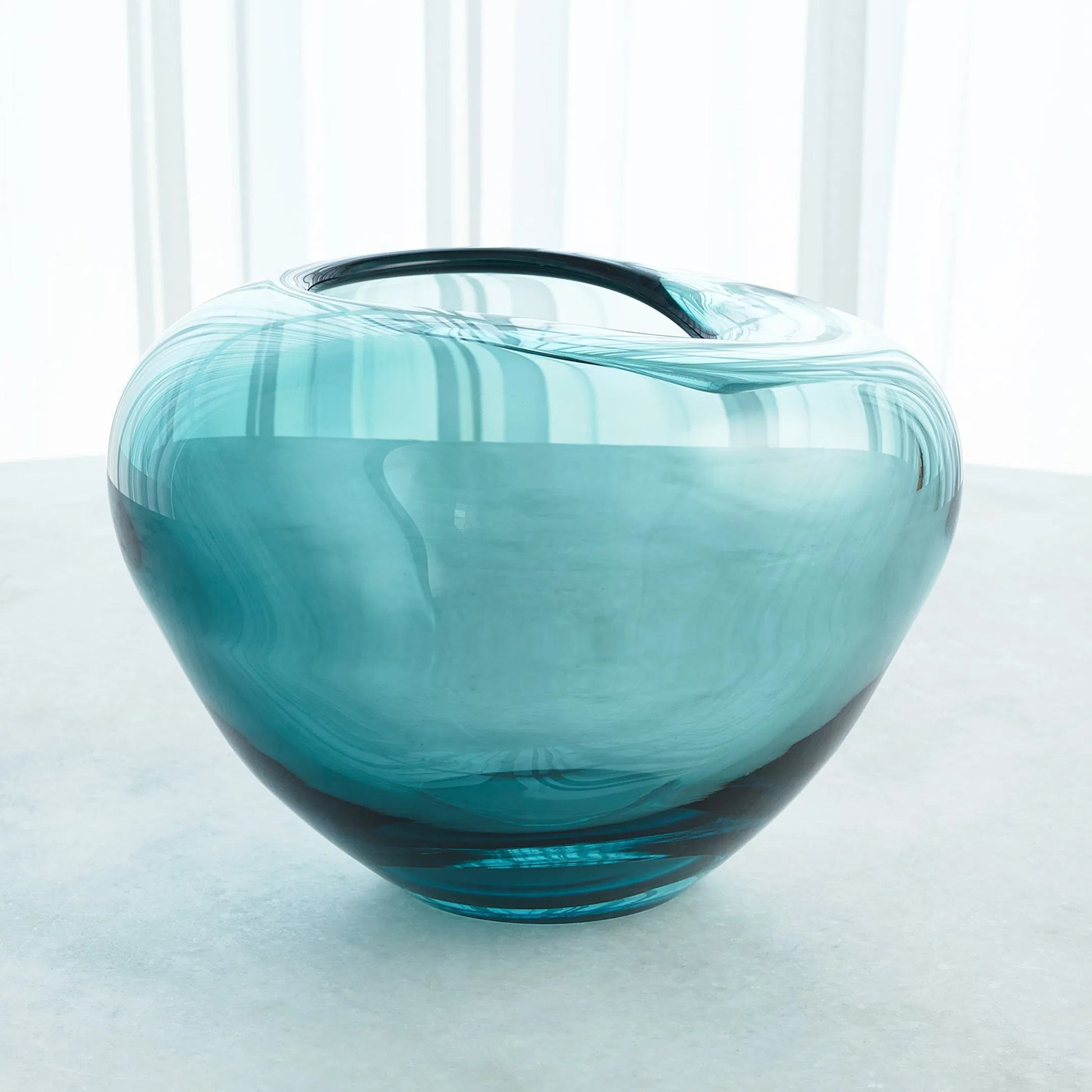 Undulating Vase by Global Views in azure. Made from unique in a unique style.