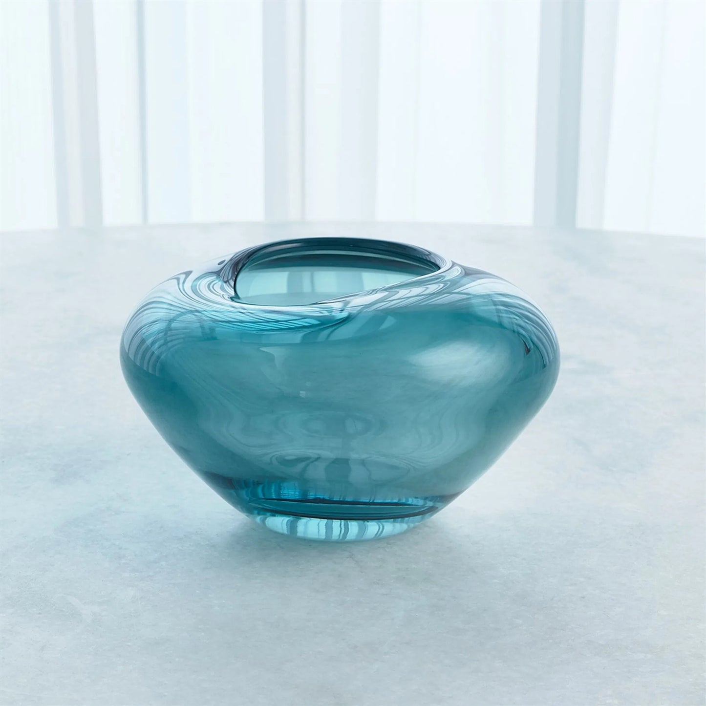 004 SI-2324641,SI-2324642 | Additional Silo | Undulating Vase by Global Views in azure. Made from unique in a unique style.