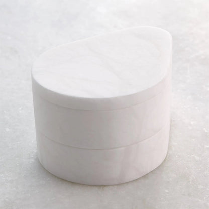 Alabaster Teardrop Double Box by Global Views. Made from unique in a modern style.