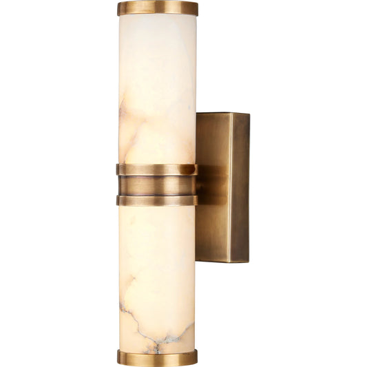 Brenham Wall Sconce by Currey and Company. Made from alabaster, brass in a modern style.