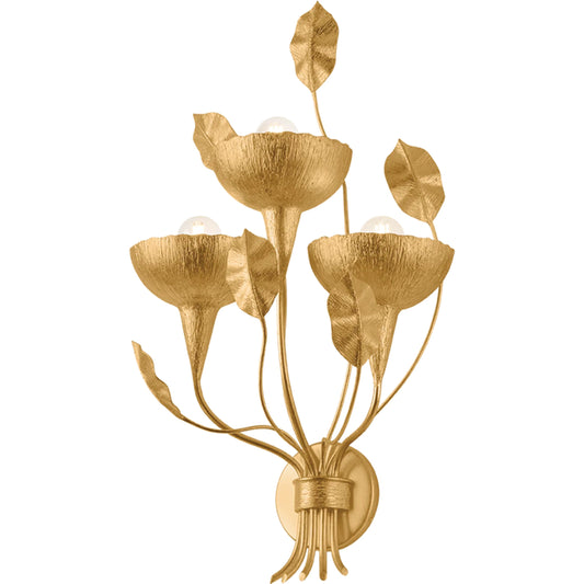 001 SI-2544325 | Primary Silo | Innsbruck Wall Sconce by Corbett in vintage gold leaf. Made from steel in a unique style.