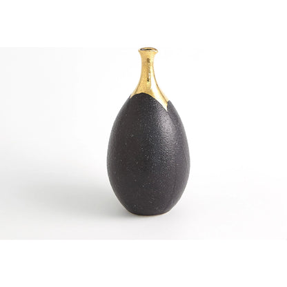 Dipped Golden Crackle/Black Slender Vase by Global Views in black and gold. Made from unique in a modern style.
