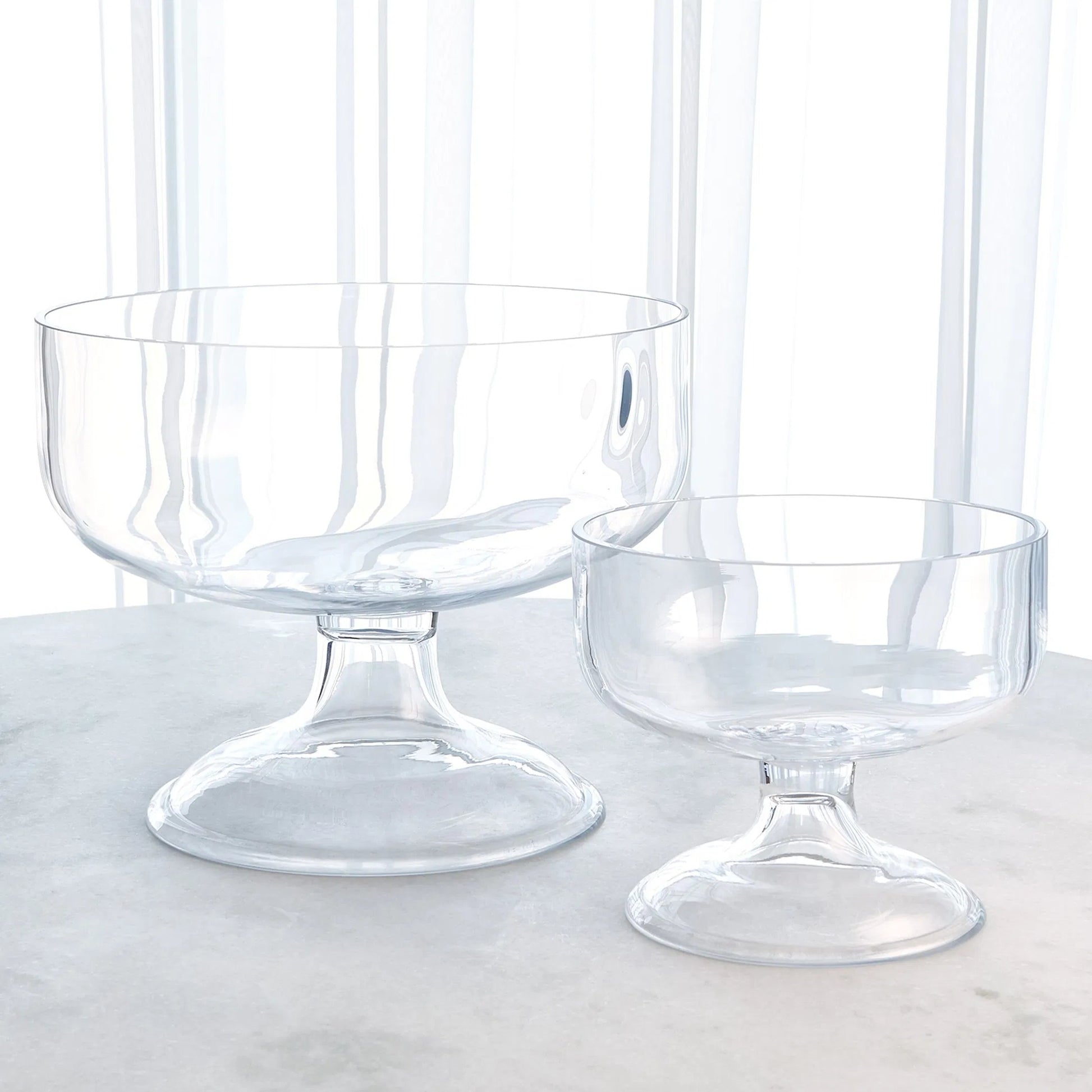 Giant Glass Compote by Global Views in natural. Made from art glass in a unique style.