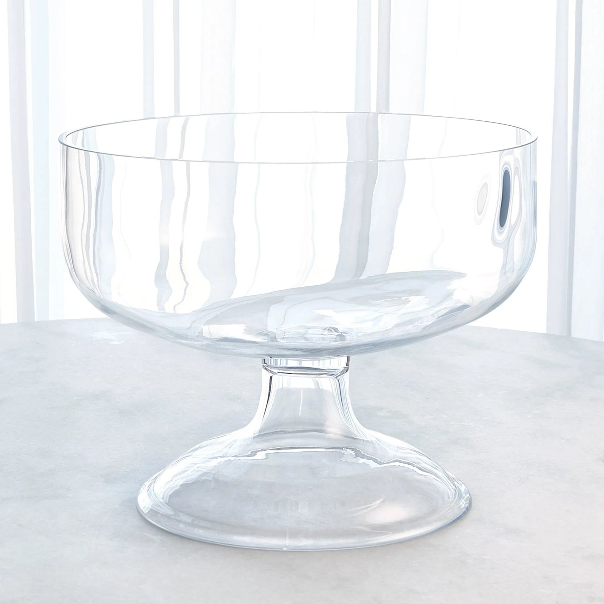 Giant Glass Compote by Global Views in natural. Made from art glass in a unique style.