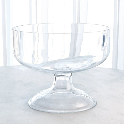 Giant Glass Compote by Global Views in natural. Made from art glass in a unique style.