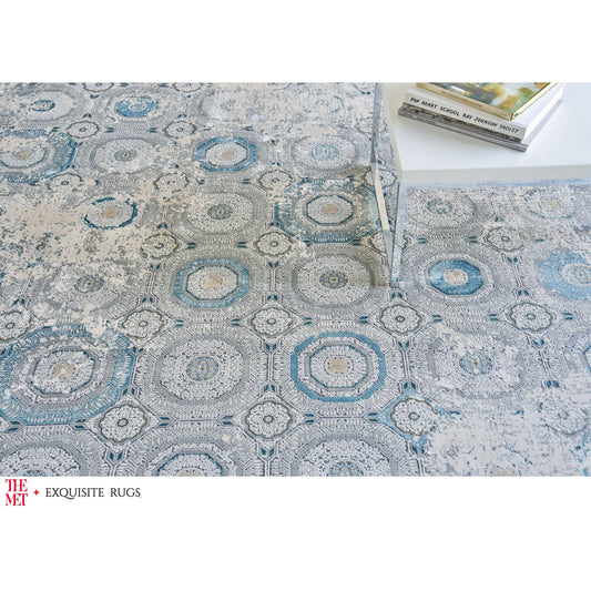 The Met X Exquisite Rugs Legacy 5662 Rug by Exquisite Rugs in ivory, blue. Made from polyester in a unique style.
