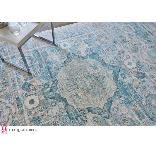The Met X Exquisite Rugs Legacy 5663 Rug by Exquisite Rugs in blue, ivory. Made from polyester in a unique style.