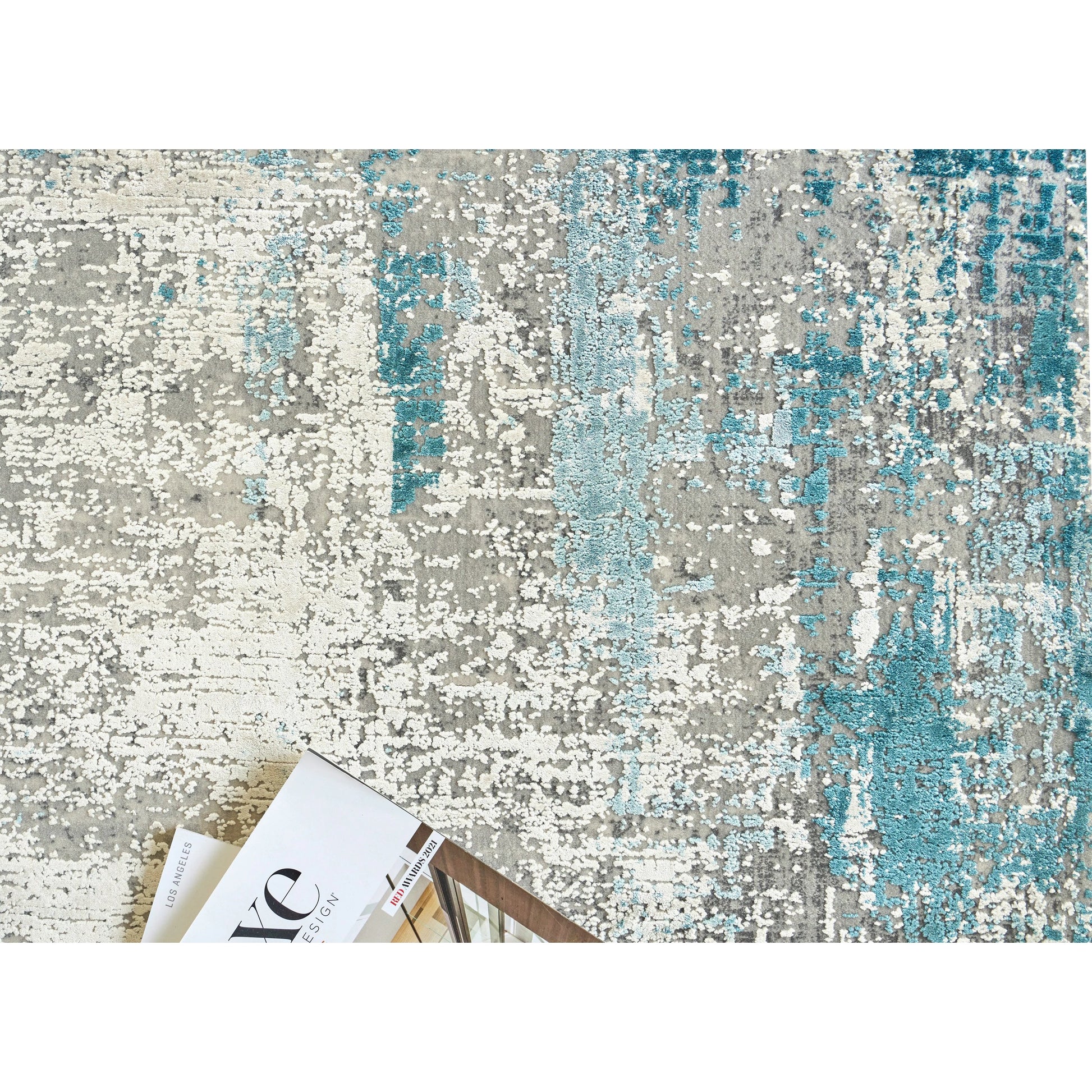 Mercuri 5664 Rug by Exquisite Rugs in silver, blue. Made from acrylic, viscose in a unique style.