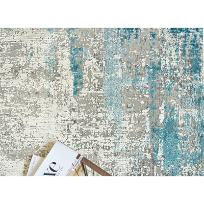 Mercuri 5664 Rug by Exquisite Rugs in silver, blue. Made from acrylic, viscose in a unique style.