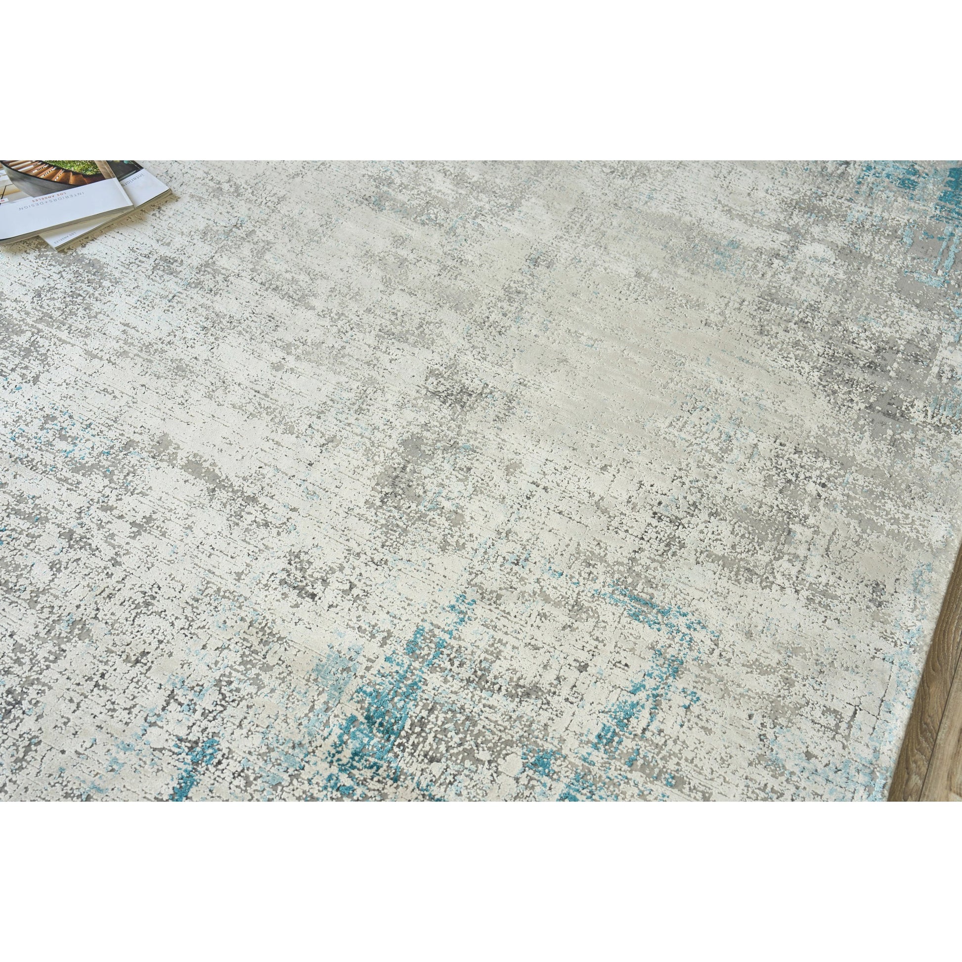 Mercuri 5664 Rug by Exquisite Rugs in silver, blue. Made from acrylic, viscose in a unique style.