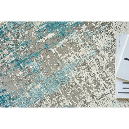 Mercuri 5664 Rug by Exquisite Rugs in silver, blue. Made from acrylic, viscose in a unique style.