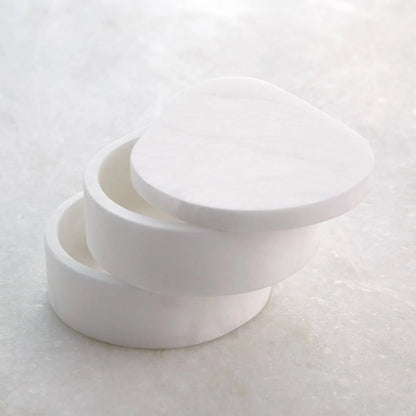 Alabaster Teardrop Double Box by Global Views. Made from unique in a modern style.