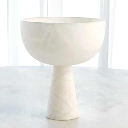 Footed Alabaster Bowl with Silver by Global Views in silver. Made from unique in a unique style.