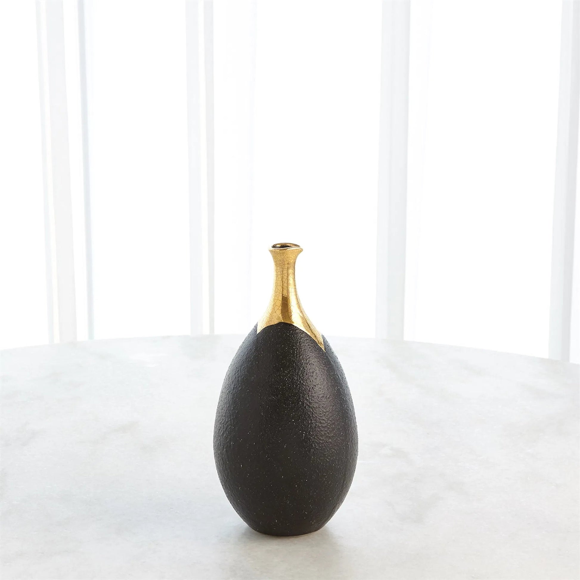 Dipped Golden Crackle/Black Slender Vase by Global Views in black and gold. Made from unique in a modern style.