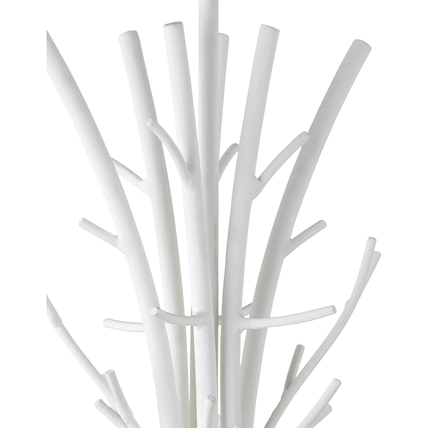 002 SI-2191861 | Closeup | Twiggy Oval Chandelier by Currey and Company in gesso white. Made from wrought iron in a modern style.