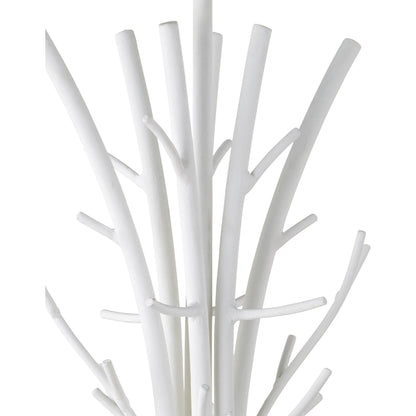 Twiggy Oval Chandelier by Currey and Company in gesso white. Made from wrought iron in a modern style.
