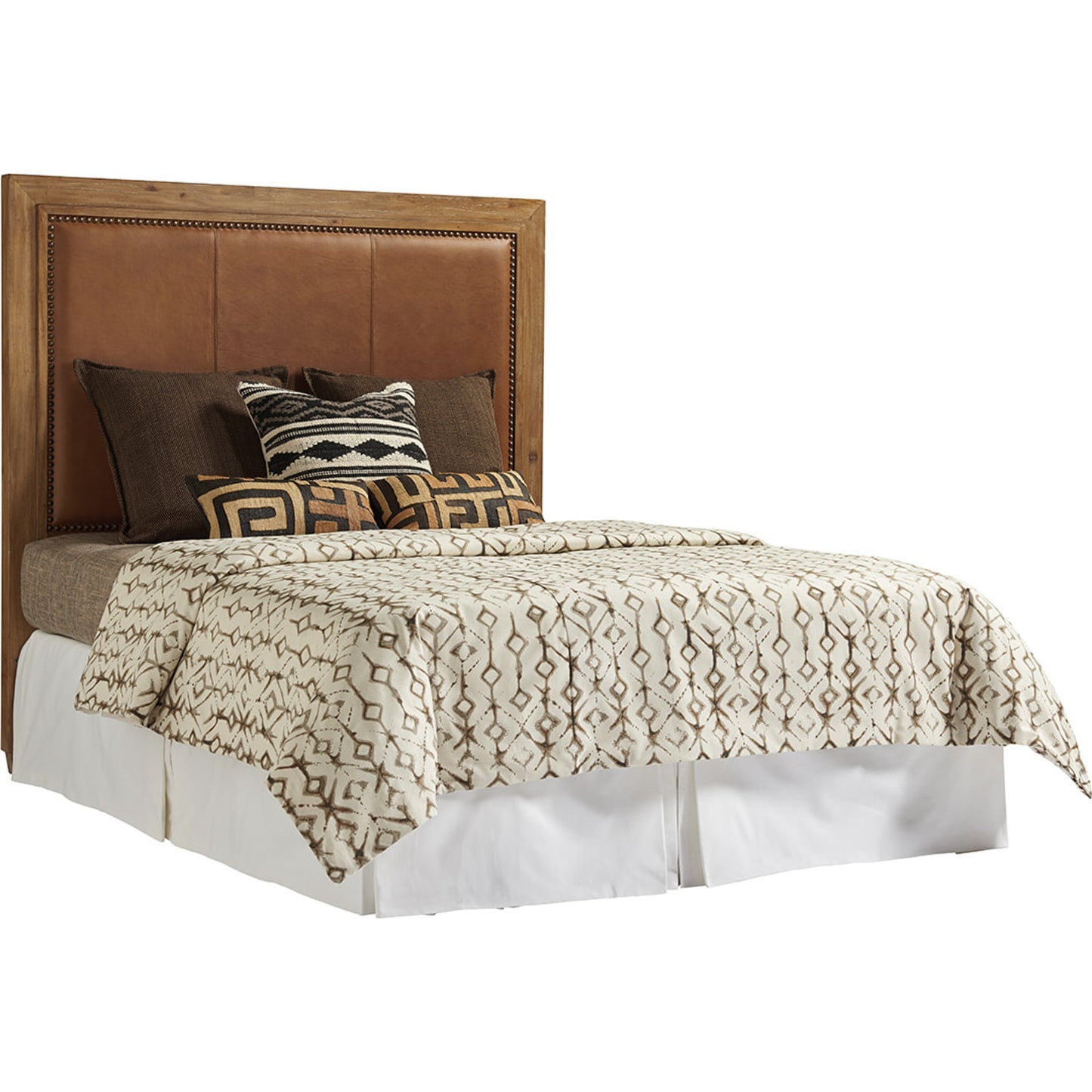 001 SR-835922,SR-835923,SR-835924 | Primary Silo | Antilles Upholstered Panel Headboard by Tommy Bahama Home. Made from unique in a rustic style.