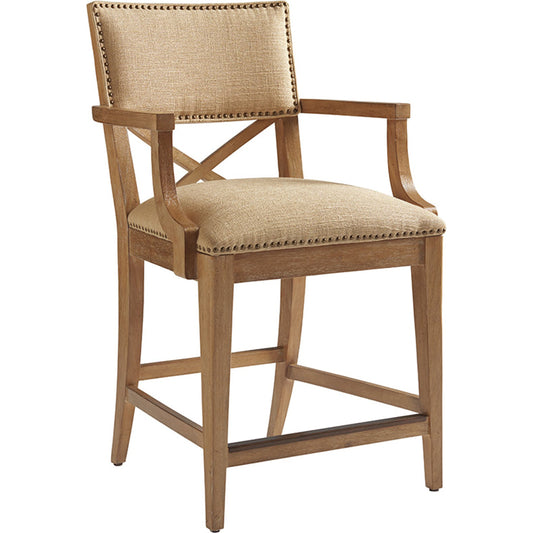 Sutherland Upholstered Counter Stool by Tommy Bahama Home. Made from unique in a coastal style.