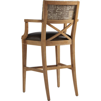 Sutherland Upholstered Bar Stool by Tommy Bahama Home in natural. Made from unique in a coastal style.