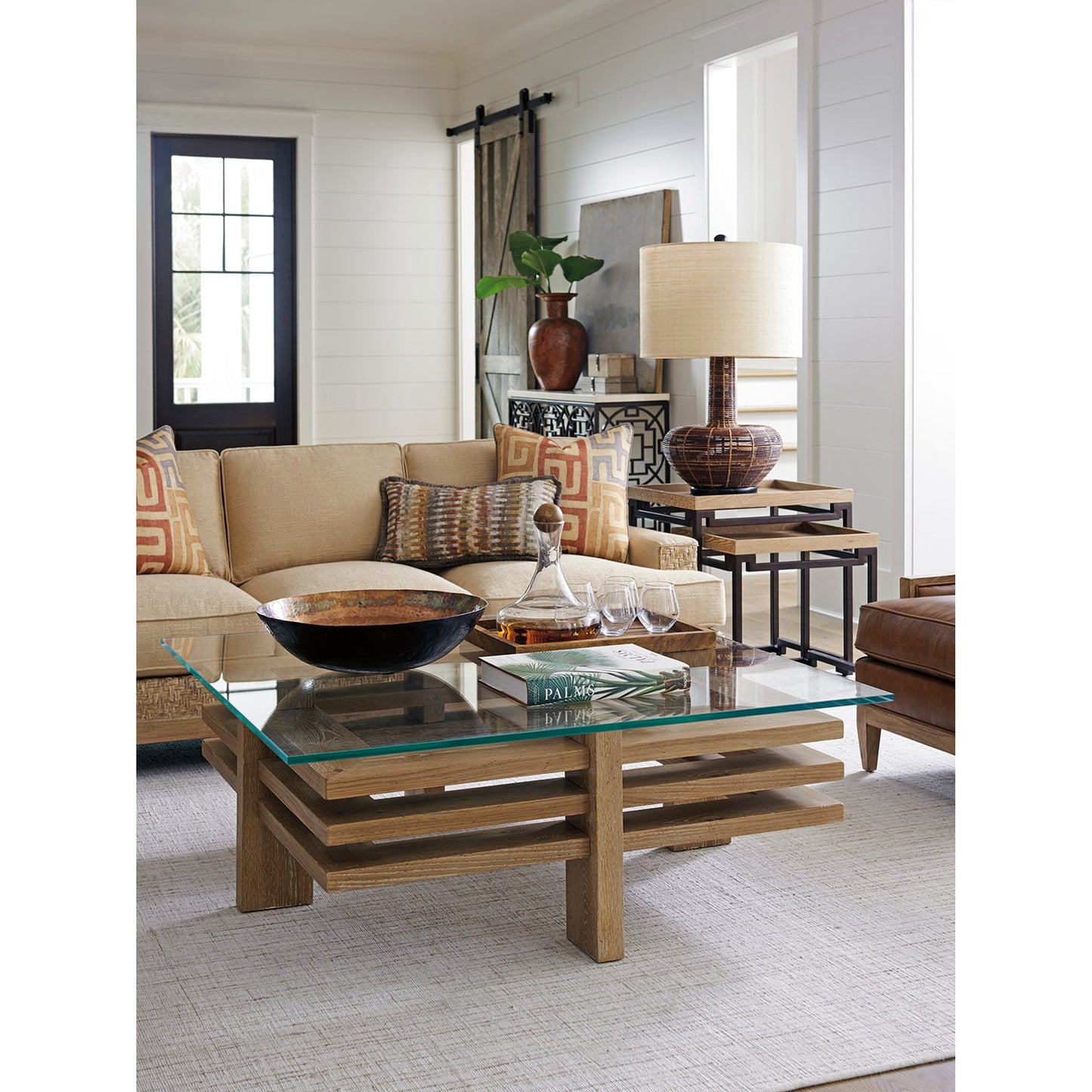 001 SR-835995 | Lifestyle | Calcutta Square Cocktail Table by Tommy Bahama Home. Made from unique in a modern style.