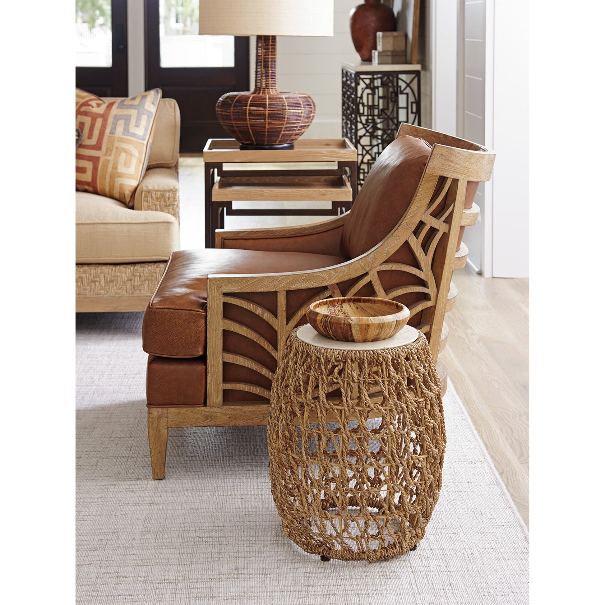 Madrid Woven Accent Table by Tommy Bahama Home. Made from unique in a coastal style.