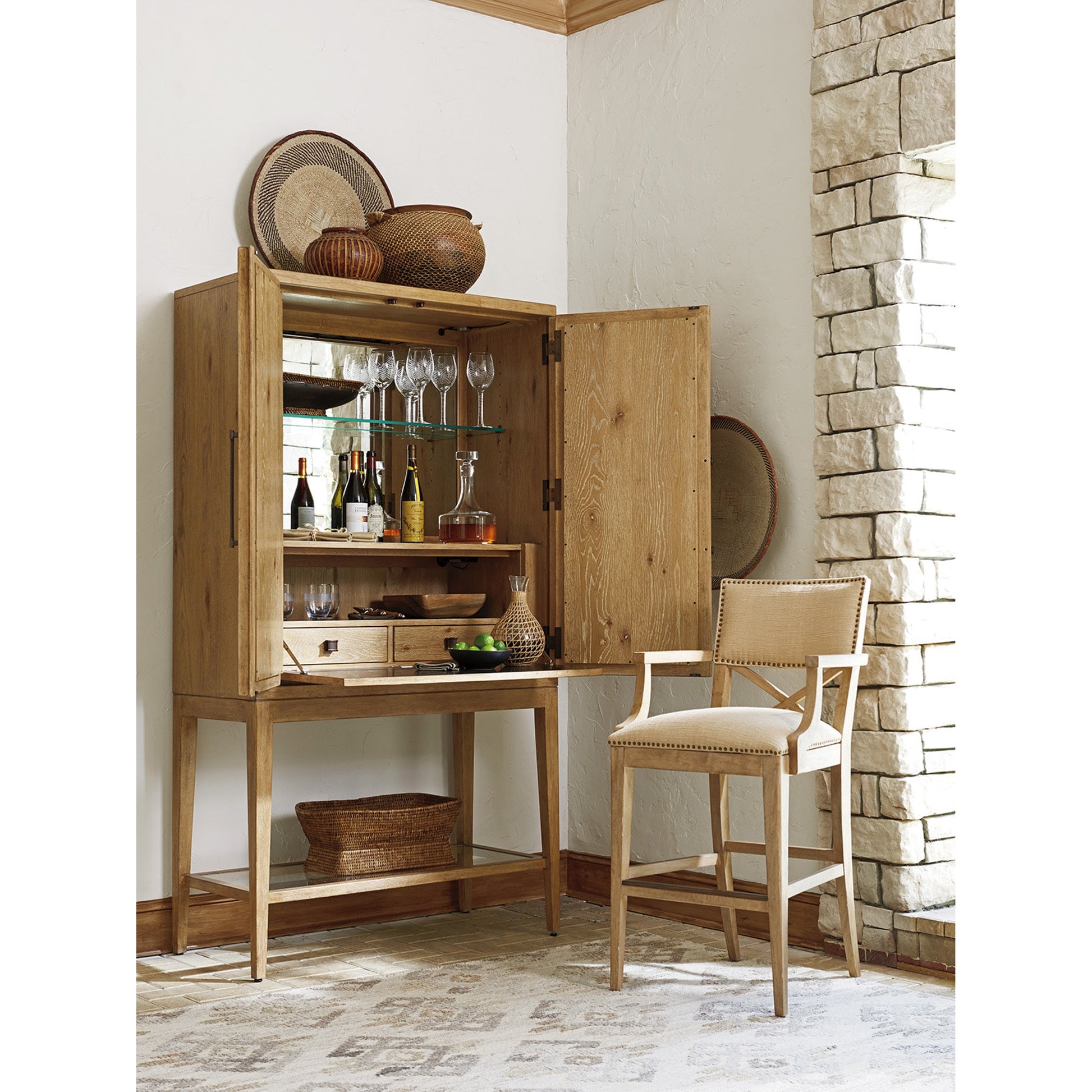 Cameroon Bar Cabinet by Tommy Bahama Home. Made from unique in a coastal style.