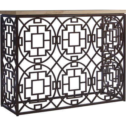 Ackermann Metal Console by Tommy Bahama Home. Made from unique in a transitional style.