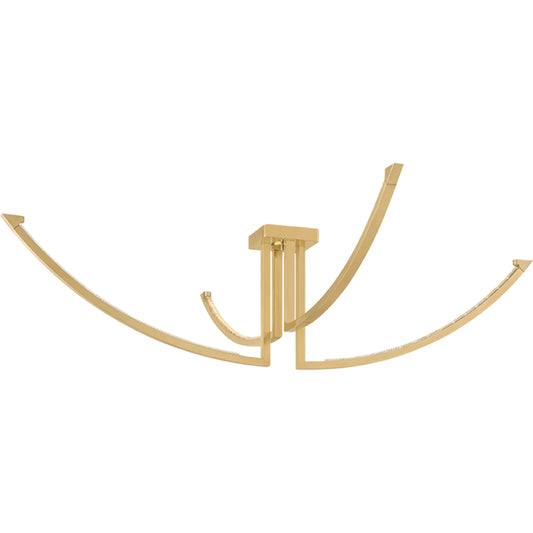 Frankfurt Semi Flush by Corbett in vintage brass. Made from steel in a unique style.