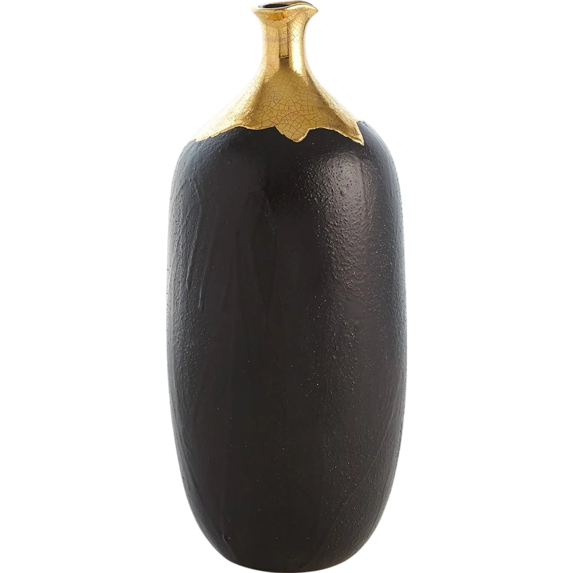 Dipped Golden Crackle/Black Slender Vase by Global Views in black and gold. Made from unique in a modern style.