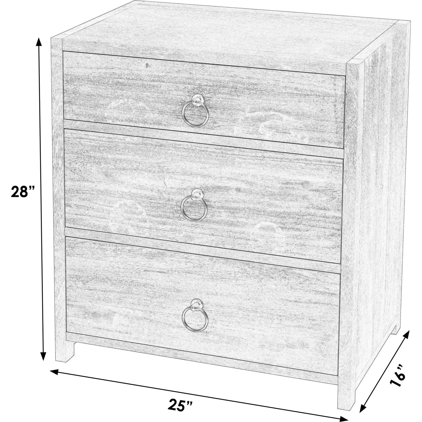 021 SI-2021973 | Additional Silo | Lark 3 Drawer Nightstand by Butler Specialty Company. Made from acacia wood, mdf, acacia veneer in a modern style.