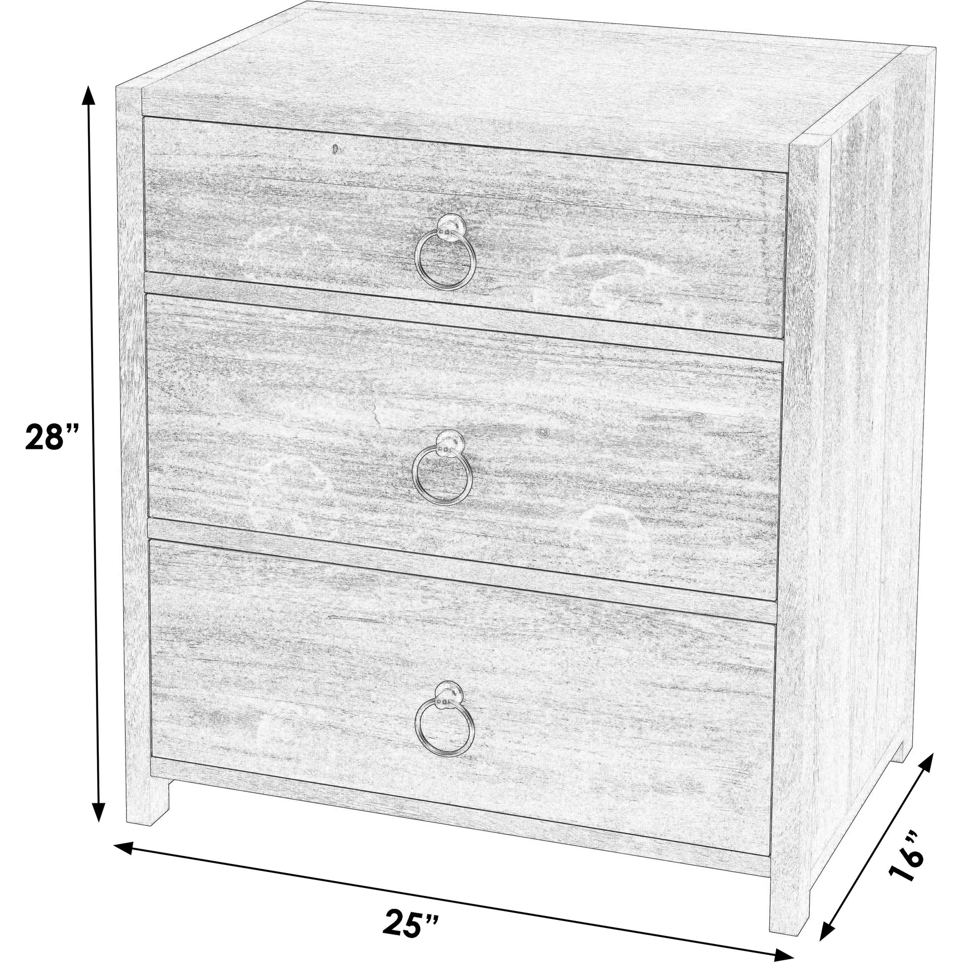 Lark 3 Drawer Nightstand by Butler Specialty Company. Made from acacia wood, mdf, acacia veneer in a modern style.