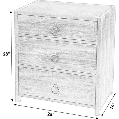 Lark 3 Drawer Nightstand by Butler Specialty Company. Made from acacia wood, mdf, acacia veneer in a modern style.