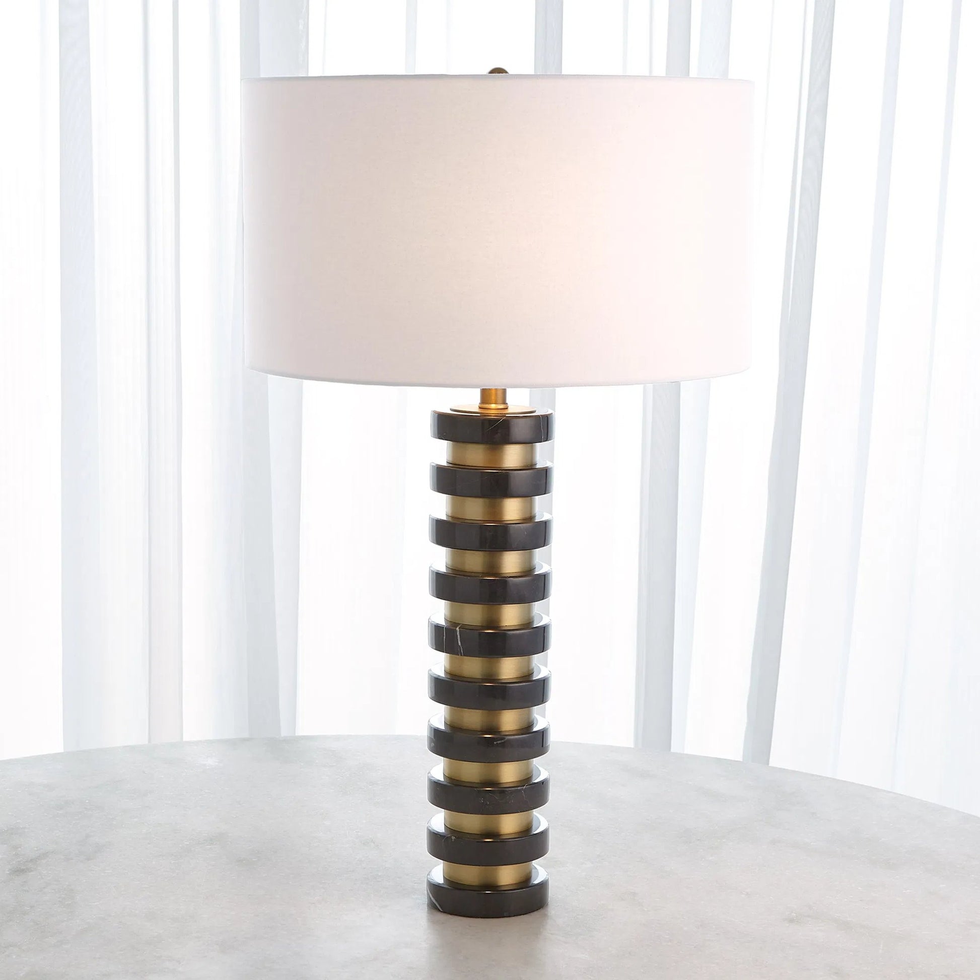 Marble Stack Lamp by Global Views. Made from unique in a transitional style.