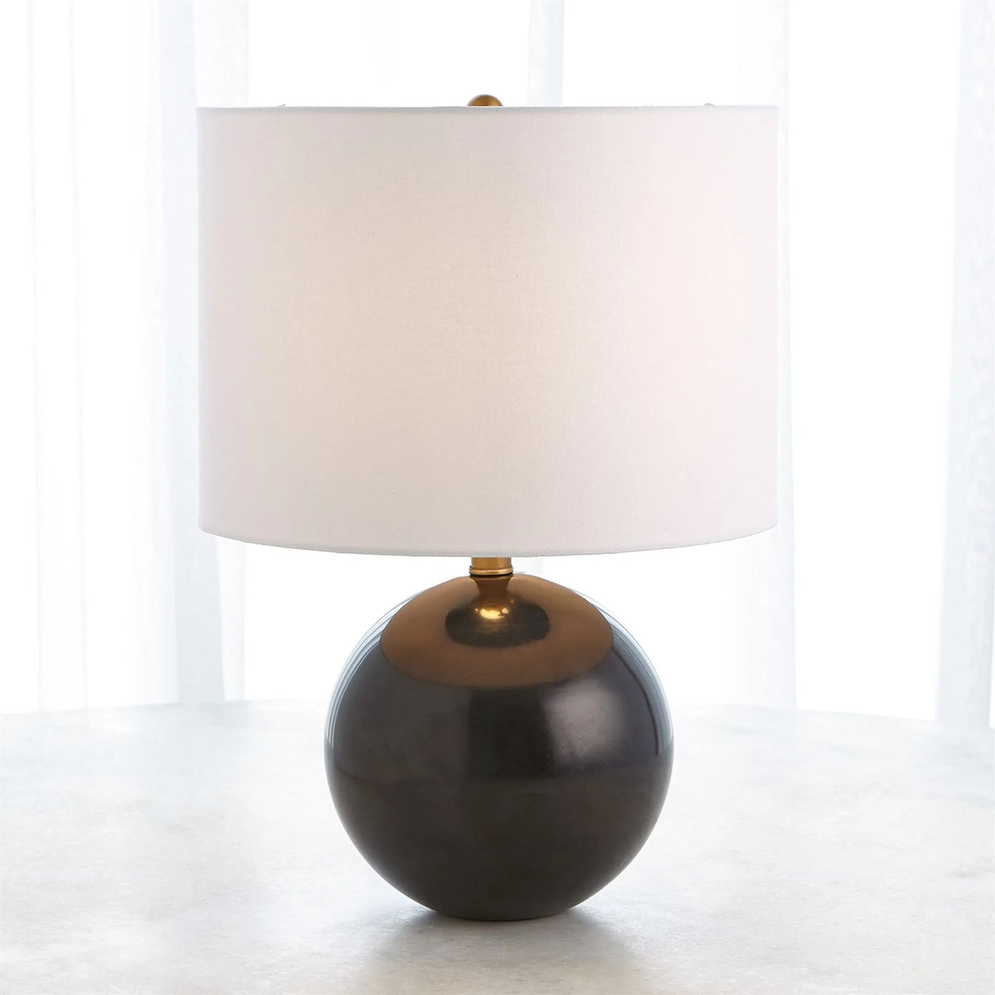 Marble Sphere Lamp by Global Views. Made from marble in a modern style.