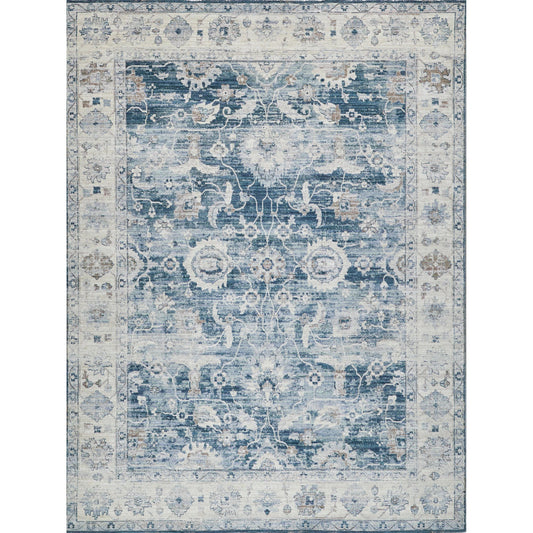 The Met X Exquisite Rugs Vintage Looms 5672 Rug by Exquisite Rugs in blue, beige. Made from polyester in a unique style.