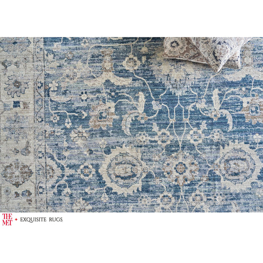 The Met X Exquisite Rugs Vintage Looms Rug by Exquisite Rugs in blue, beige. Made from polyester in a uniq