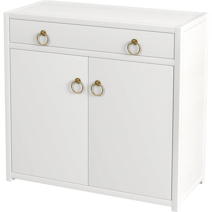 Lark 2 Door Cabinet with Storage by Butler Specialty Company in white and white. Made from mdf: 40%, acacia solids: 30%, acacia veneer: 30% in a modern style.