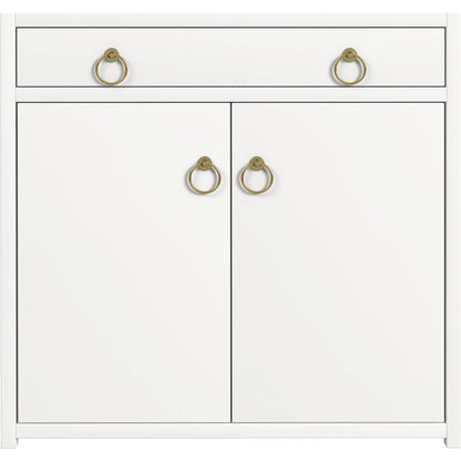 Lark 2 Door Cabinet with Storage by Butler Specialty Company in white and white. Made from mdf: 40%, acacia solids: 30%, acacia veneer: 30% in a modern style.