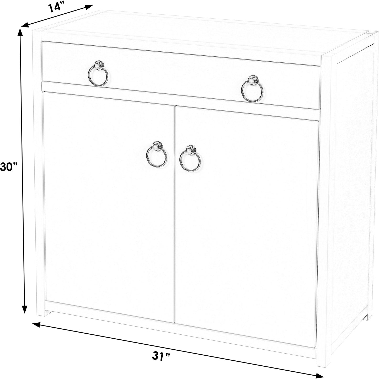 008 SI-2021969 | Additional Silo | Lark 2 Door Cabinet with Storage by Butler Specialty Company in white and white. Made from mdf: 40%, acacia solids: 30%, acacia veneer: 30% in a modern style.