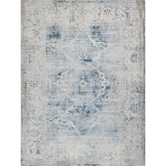 The Met X Exquisite Rugs Vintage Looms 5673 Rug by Exquisite Rugs in light blue, beige. Made from polyester in a unique style.
