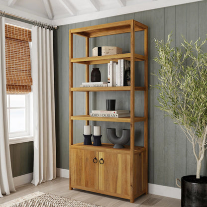 Lark Etagere Bookcase by Butler Specialty Company in natural. Made from pine solids, pine veneers, engineered wood in a transitional style.