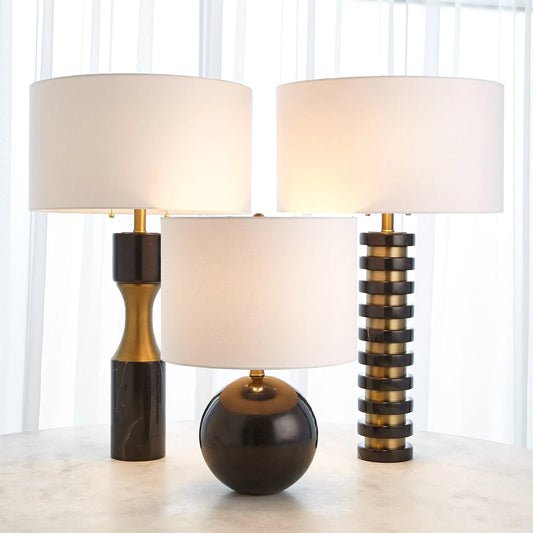 Marble Sphere Lamp by Global Views. Made from marble in a modern style.