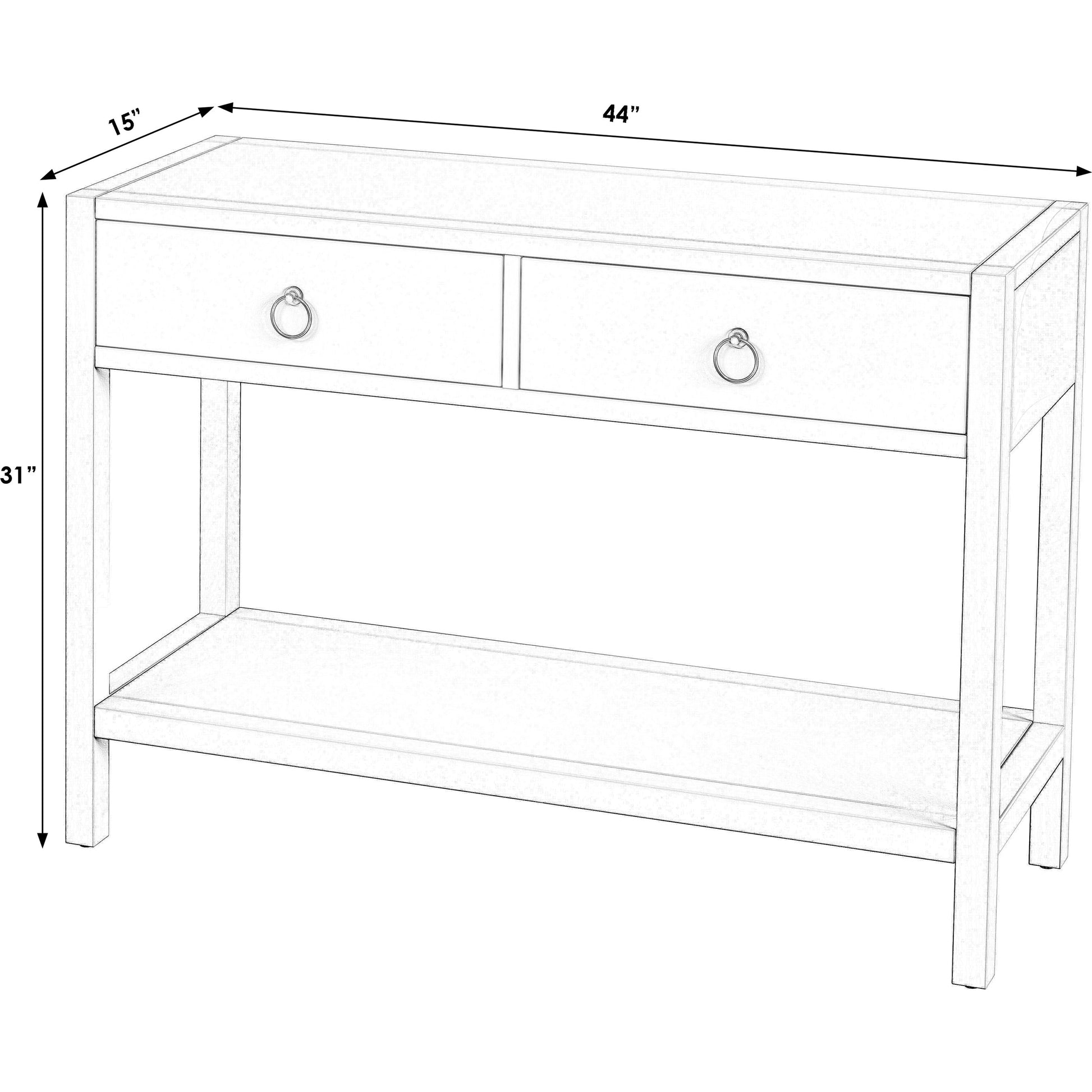 Lark 44" Console Table by Butler Specialty Company. Made from mdf: 55%, acacia solids: 45%, acacia veneers: 5% in a modern style.