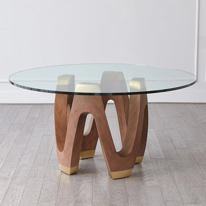 Wave Dining Table by Global Views in natural, red and walnut. Made from unique in a modern style.
